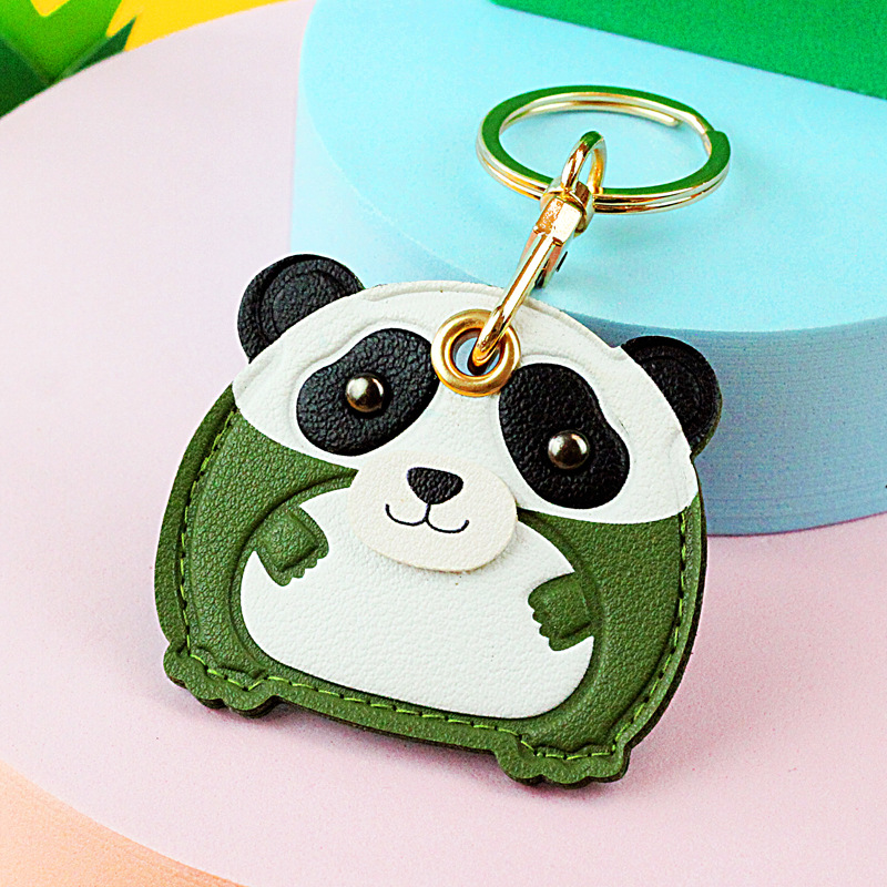 Fábrica auto-venta al por mayor de dibujos animados lindo Panda PU llavero pequeño rectangular inducción CONTROL DE ACCESO tarjeta cubierta regalo creativo