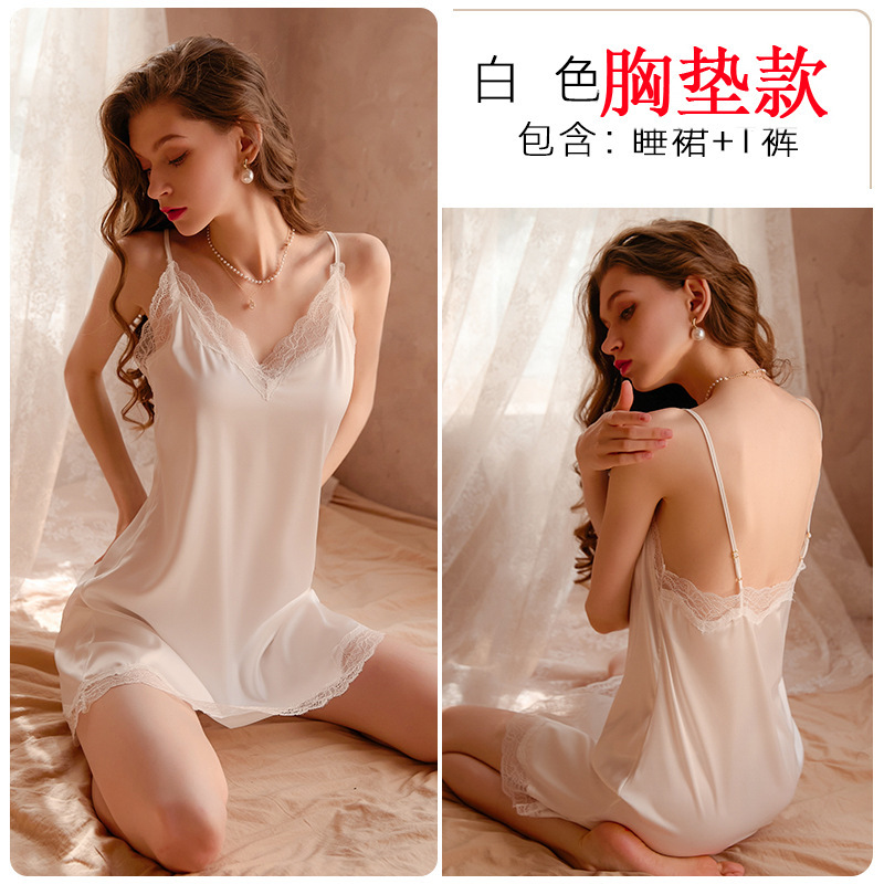 Camisón de tirantes blanco (cojín para el pecho)