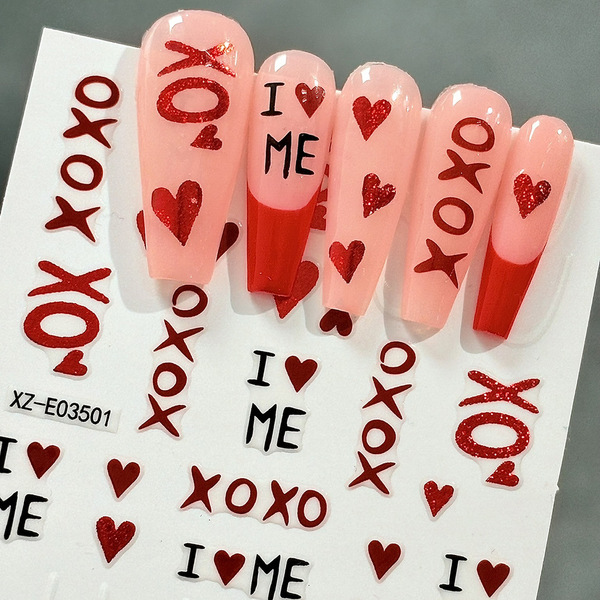 nail stickers for St. Valentine's Day