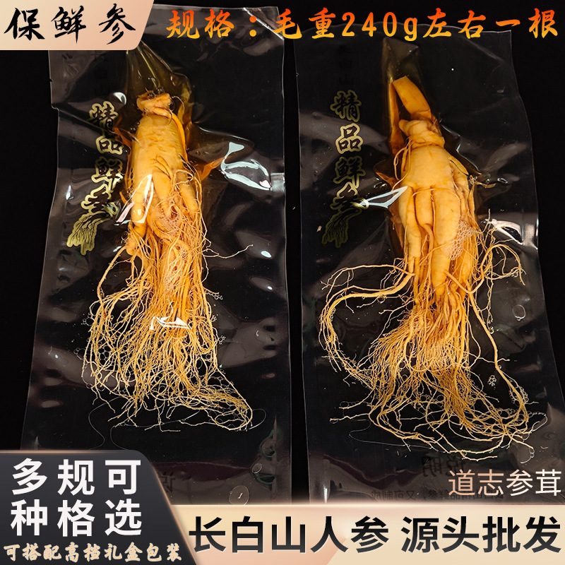 人参长白山新鲜东北特产泡酒特大号整根批发吉林鲜人参礼盒保鲜参|undefined