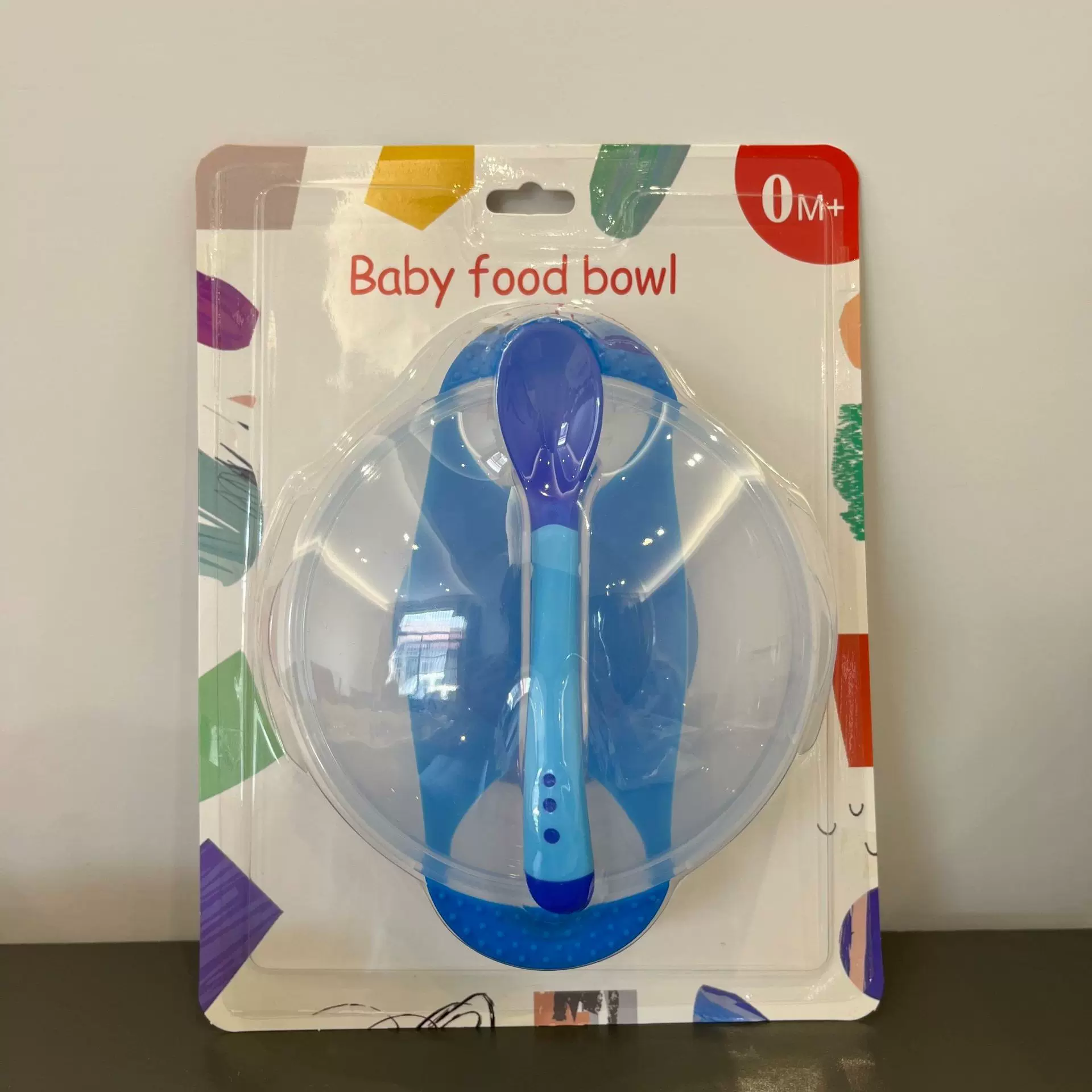 英文卡装婴儿吸盘碗食品级pp吸盘碗母婴用品婴儿训练专用辅食便携