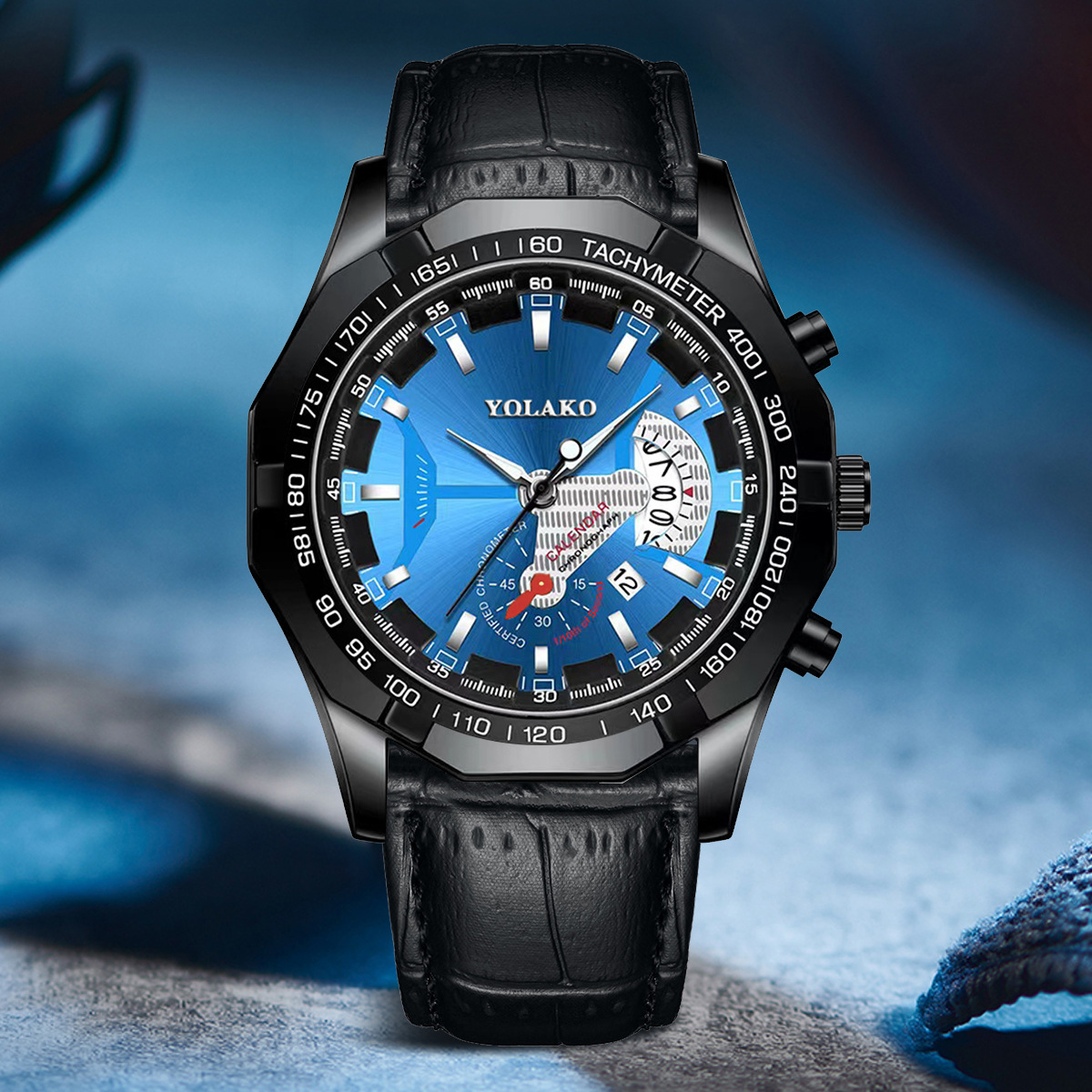 Watch Non-mechanical Watch Large Dial Men's Watch Men's Watch Super Large New Concept Calendar Creative Belt_voghion.com