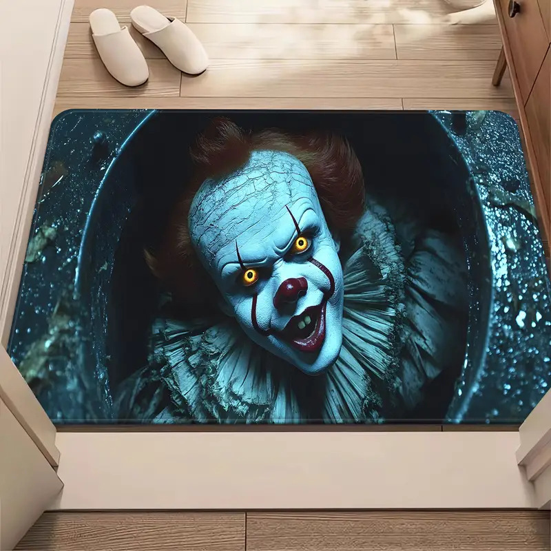 Transfronterizo temu Halloween alfombra de terciopelo de cristal 3D estereoscópica puerta de entrada fácil de cuidar alfombra de pies resistente al desgaste