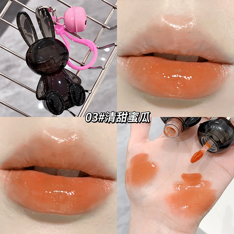 Gege bear negro conejo esmalte de labios de agua de otoño y invierno, esmalte de labios de agua de invierno, esmalte de labios de maquillaje, esmalte de labios de maquillaje