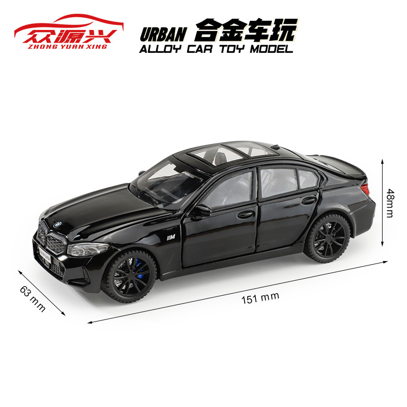 Zhongyuanxing 1/32 bmw 320I aleación coche modelo deslizante sonido y luz modelo de juguete simulación de metal coche en caja