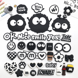 Large coal ball DIY soft rubber patch slippers hole shoes buckle earphone phone case airbag bracket refrigerator sticker accessories