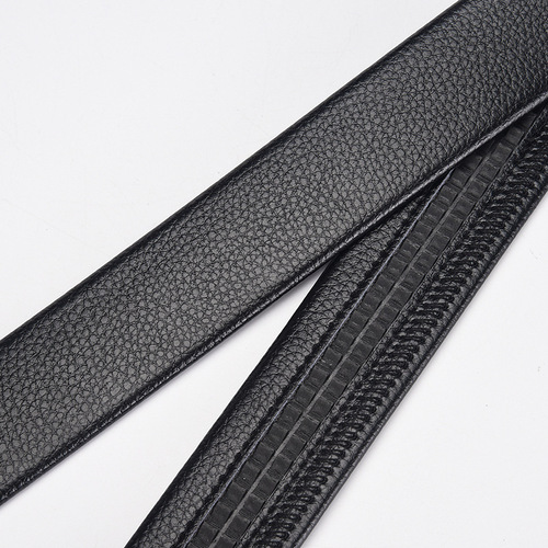 Manufacturer wholesale men's 3.5 wide PVC strap automatic buckle belt, men's belt body without buckle, lychee pattern belt