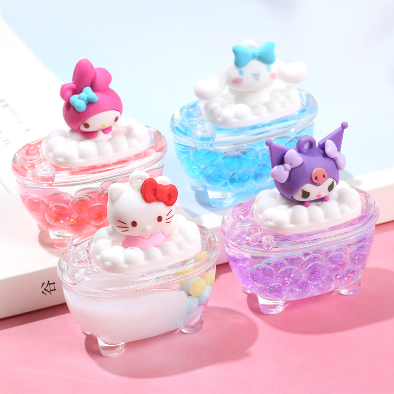 Phantom Gold Powder Bubble Beads Bubble Bath Flow Big Ear Dog Rabbit diy Silicone Keychain Baby Phone Case Pendant