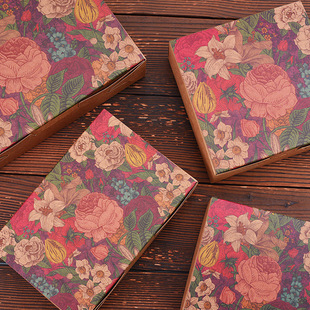 J8 Mooncake Packaging Box 6 Retro Accompaniment Gift Box Pastry Snack Box Gift Wrapping Paper Kraft Paper Capsules 4 Medium G3