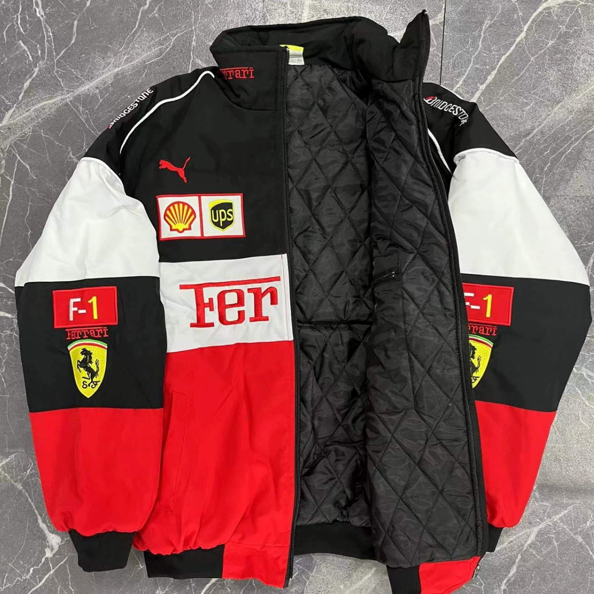 Куртка Ferrari в гоночном стиле, модный джерси, с вышивкой, американский стиль, туристическая версия