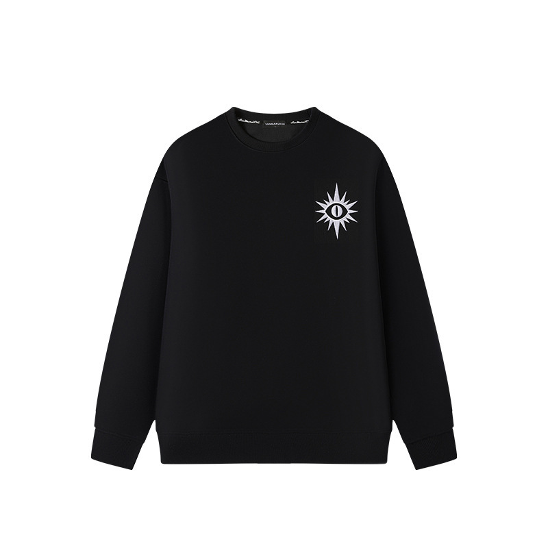 [Special Offer] Magic Eye 3D Stamped National Trend Round Neck Long-Sleeved Loose Trendyy Versatile Embroidered Sweatshirt