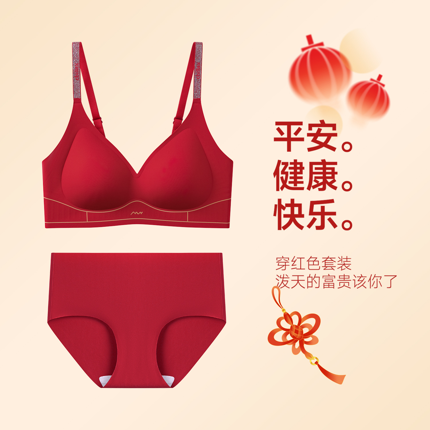 New Year's Zodiac Year Red Underwear Set, Seamless Antibacterial Panties Gift Box, Lucky Gathering Underwear Set