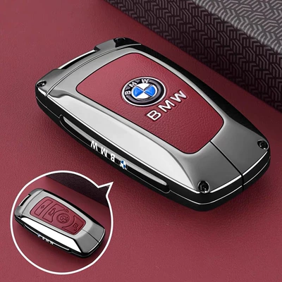 Car key bag | Series 530 Five X1X3X5X6X7I3I5 Car - type-b-key-red-leather-single-shell