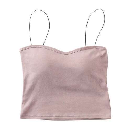 Oil painting girl camisole with chest pad, modal threaded cotton, beautiful back, high elasticity, comfortable all-in-one outer wear for women