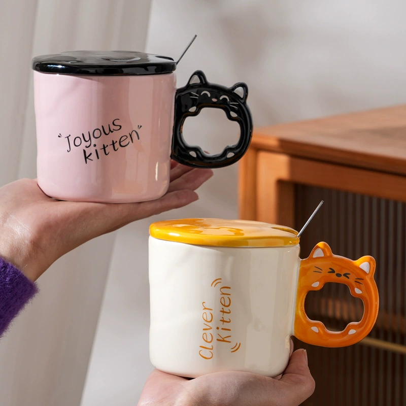 Ceramic capacious creative tea cup, English letters, for beloved, Birthday gift
