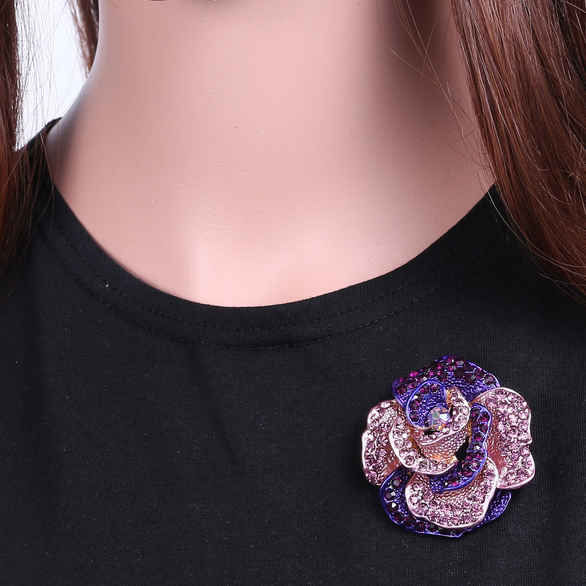 Lady Flower Alloy Inlay Rhinestones Unisex Brooches display picture 8