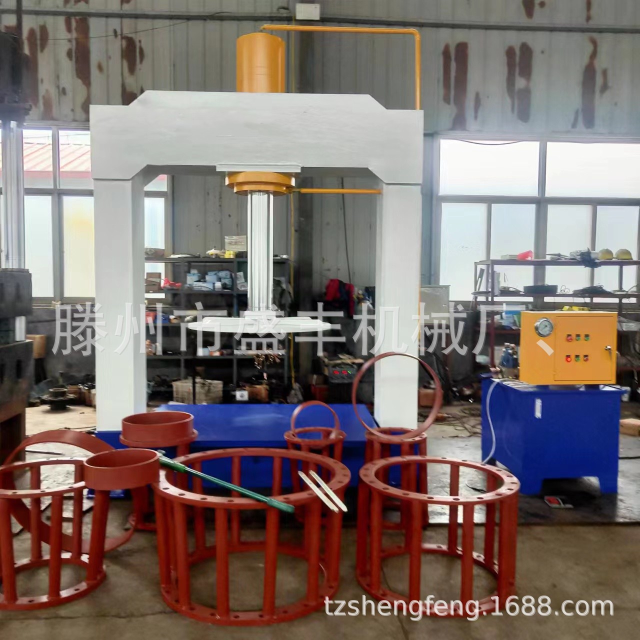 专业生产轮胎拆装设备 160吨200吨实心轮胎压胎机 可定做生产