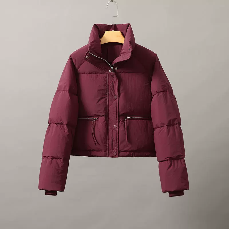 反季新款棉服女短款百搭韩版立领小个子加厚面包服高档棉衣外套