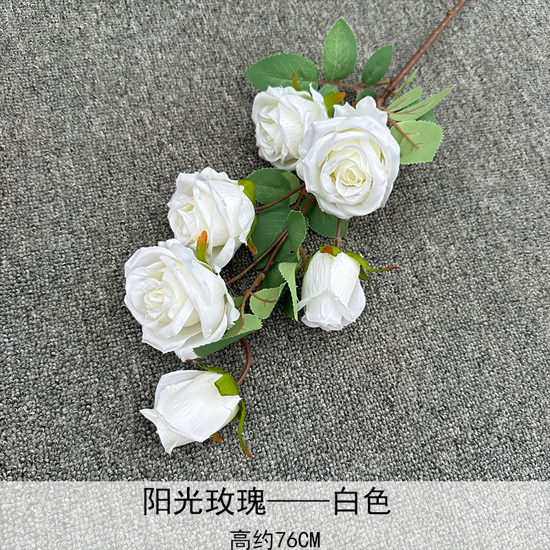 Artificial Rosa sola franela Rosa flor artificial boda decoración del hotel decoración del hogar arreglo de flores flor artificial Rose