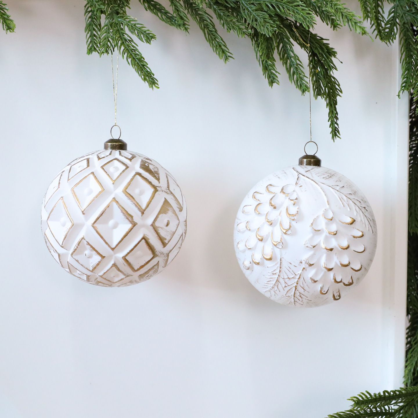 Shengyuan nuevo 10CM / 4PCS antiguo colgante de Navidad decoración del árbol de Navidad colgante de ventana de hotel colgante