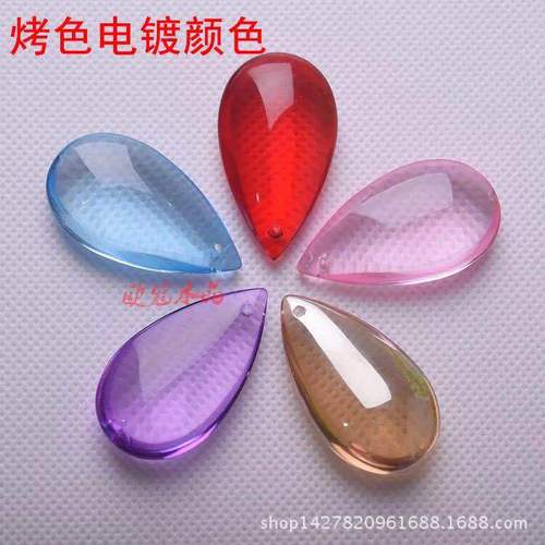 38mm transparent color glossy water drop beads lighting DIY jewelry crystal glass loose beads bead curtain door curtain pendant
