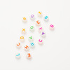 Acrylic beads with letters, accessory, 4×7mm
