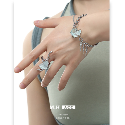 Original Blue Glacier Series Necklace for Women, Wholesale, New Chinese Style, Light Luxury, National Trend, Niche Design, High-End Neck Accessory