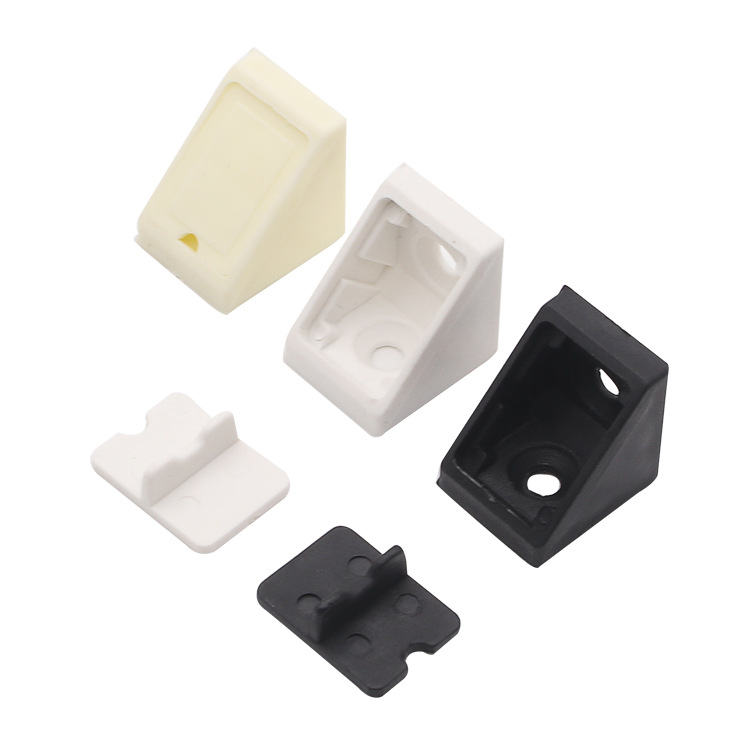 Conector de plástico de nylon engrosado con tapa dos en uno tablero de partición soporte marrón negro código de ángulo de refuerzo de muebles