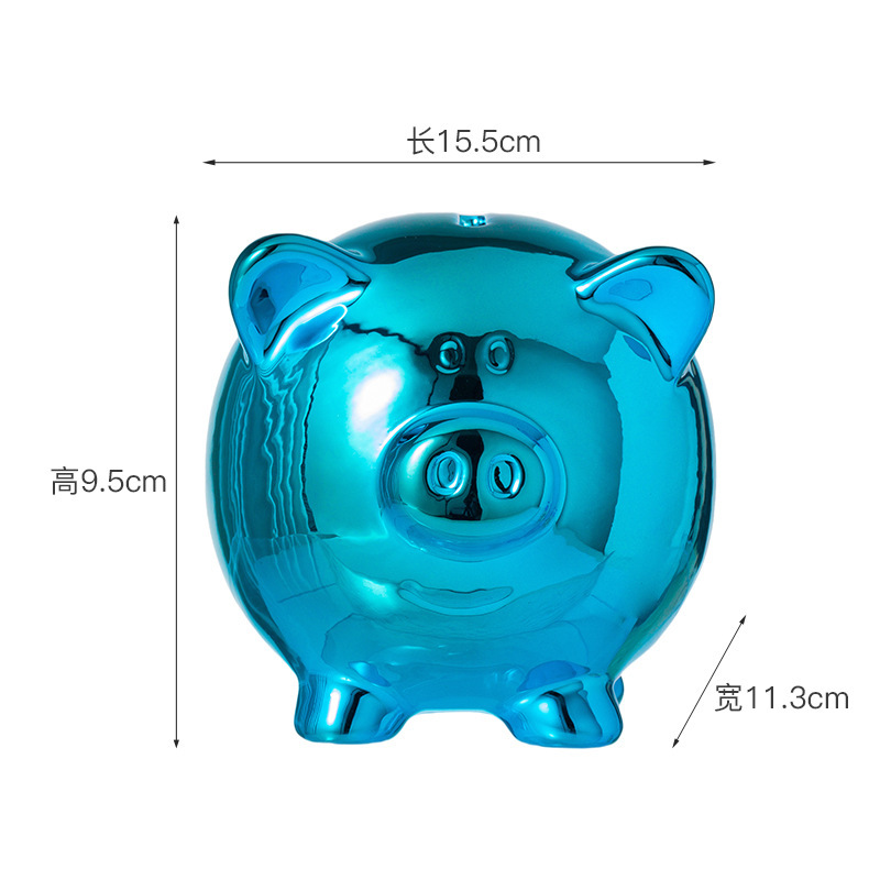 陶器製電気メッキ小豚貯金箱、学生への誕生日プレゼント、リビングの本棚飾り、電気メッキ加工|undefined
