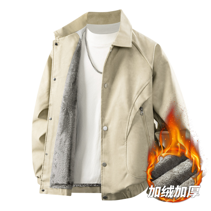 Añadir algodón grueso hombre otoño invierno americano chaqueta vintage locomotora hombre nuevo abrigo de algodón extra grande suelto