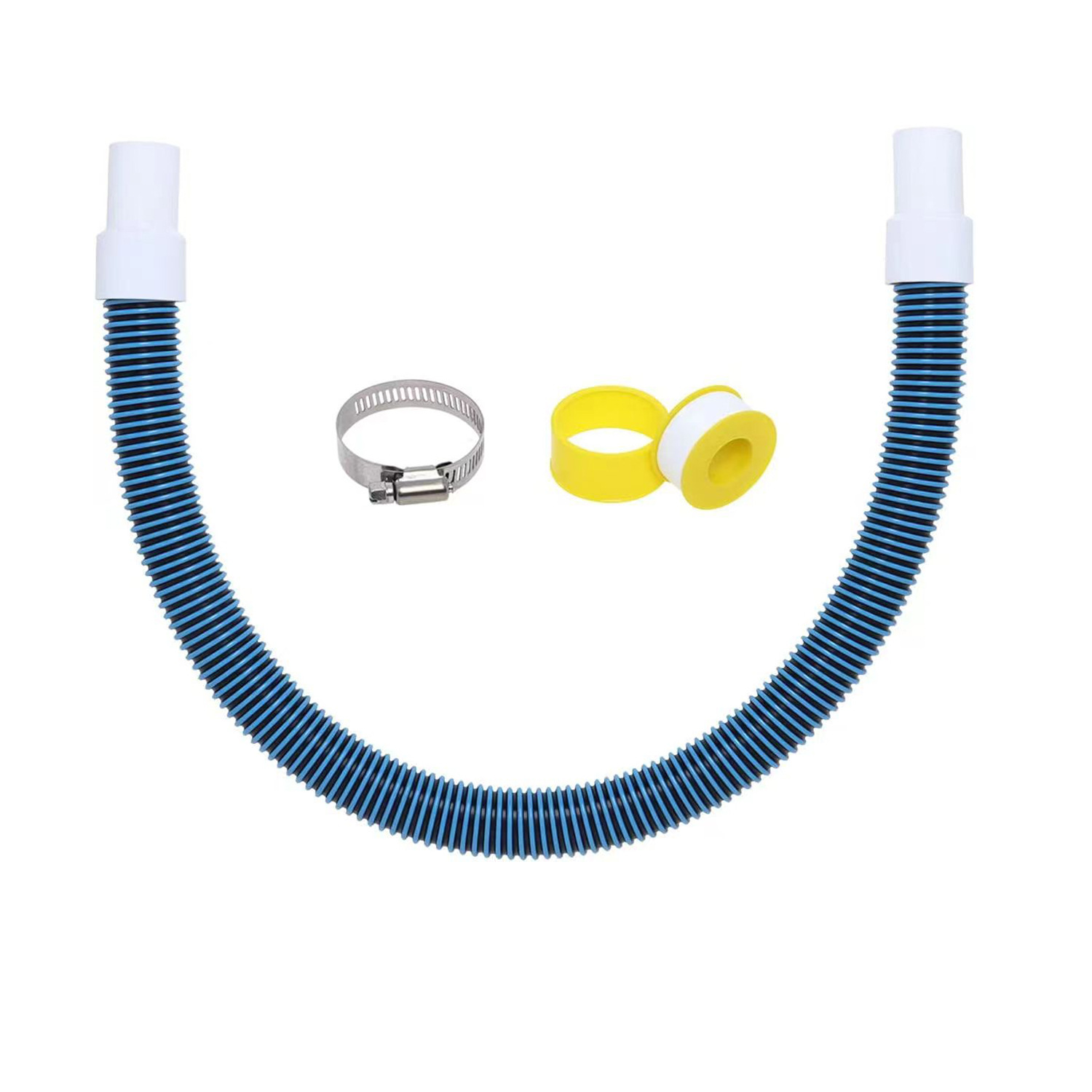 Swimming Pool Pipe Swimming Pool Drainage Pipe Swimming Pool Filter Hose EVA Two-color Pipe with 2 Joints Clamp Raw Tape 