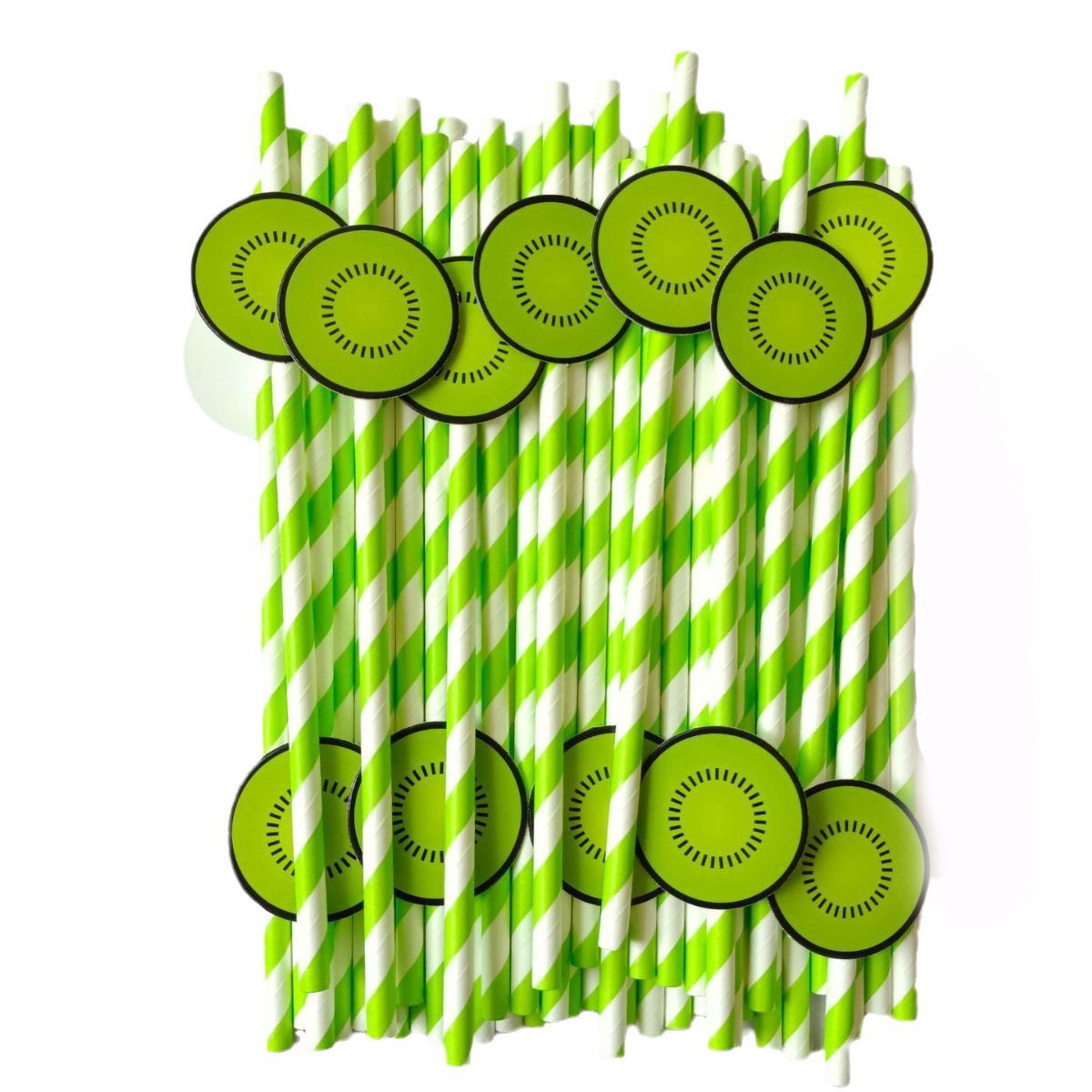 Fiesta transfronteriza suministra paja de fruta creativa carambola paja de cal Maxi paja de papel desechable en lote de stock