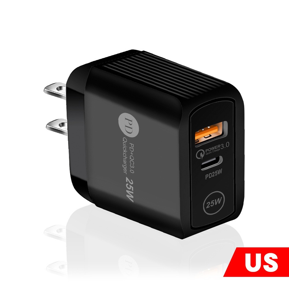 PD25W cargador de carga rápida 5V3A Europa, EE.UU. y EE.UU. cabeza de carga tipo-c QC3.0 adaptador de carga rápida fabricantes