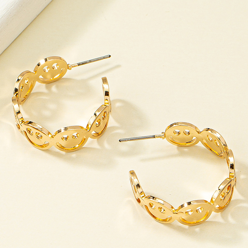 1 Pair Fashion Smiley Face Alloy Plating Womenu0027S Ear Studs