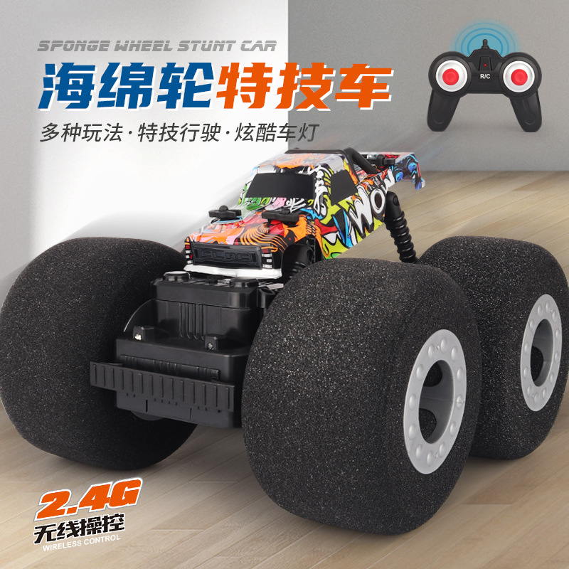Meizhi sponge wheel remote control stunt car anti-collision and fall-resistant big-foot climbing car children's electric remote control car boy toy