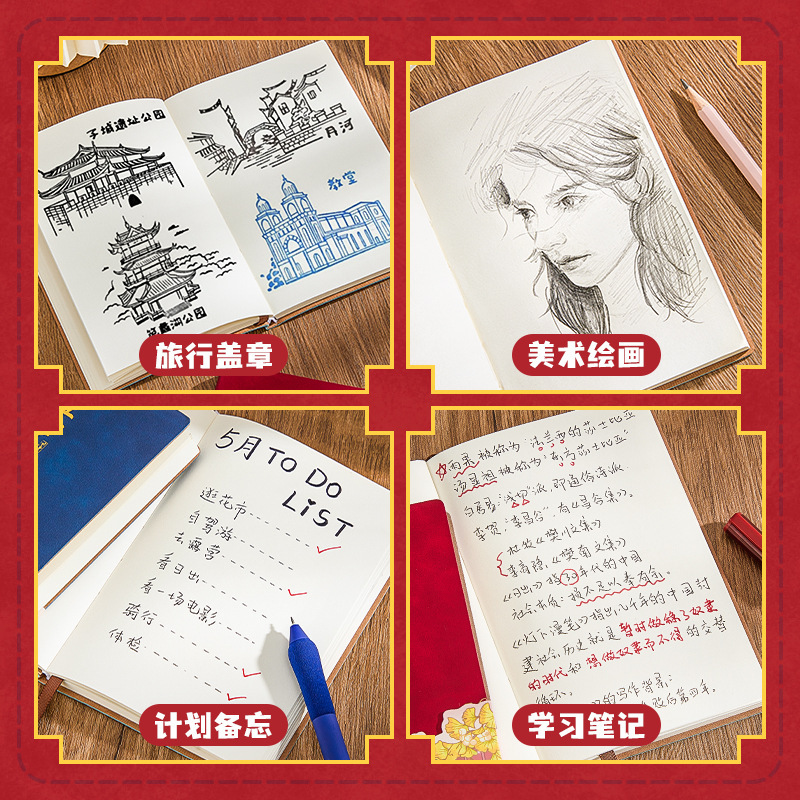 カバベア 厚手旅行スタンプ帳 カラフル表紙 小型携帯ノート メモ帳 学生旅行用|undefined