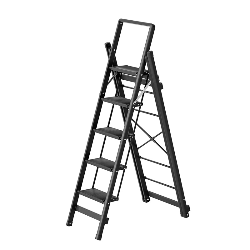 家庭用多機能両用ハンガーは炭素鋼の室内干し折り畳み人字はしご家庭用はしごを厚くする