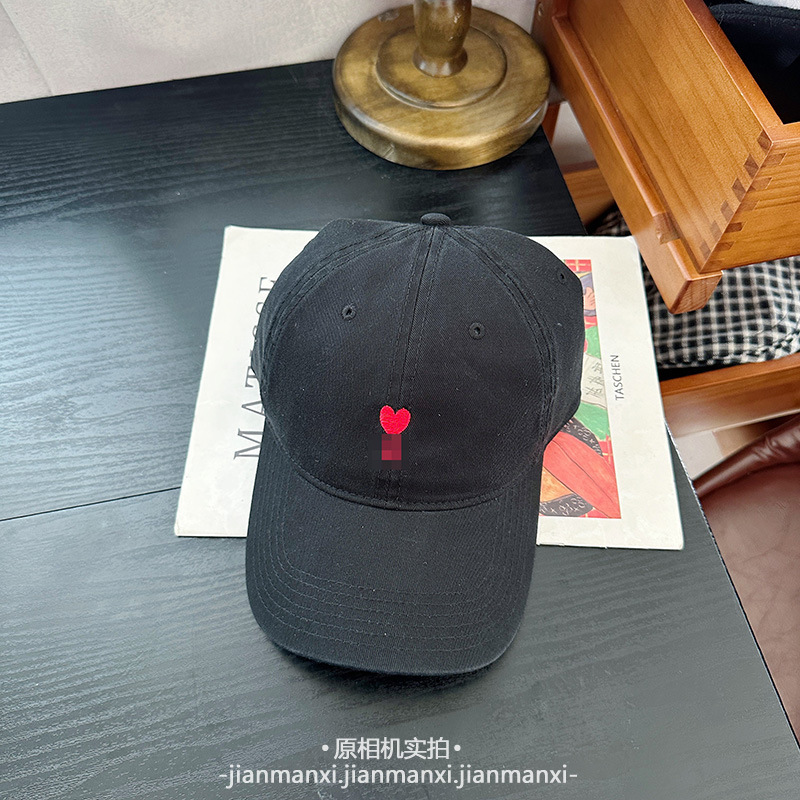 2025新款潮牌男女字母爱心刺绣棒球帽经典棉质软顶显脸小鸭舌帽潮|undefined