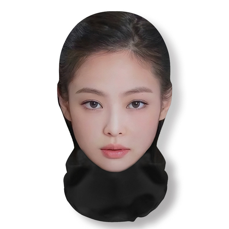 新款3D仿真人明星人脸装扮头套派对装饰面罩明星全脸搞笑网纱头套|undefined