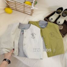 2025新款宝宝马甲春秋外穿儿童纯色日韩系背心轻薄款秋季洋气坎肩