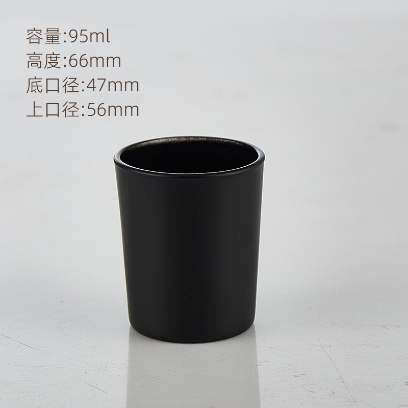 Vidrio de arena esmaltada taza de cera de banano taza vacía diy vela casera recipiente de vidrio dormitorio simple candelabro