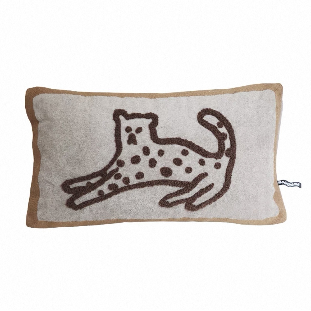 Un estilo medieval nórdico pequeño hermoso animal nocturno gato toalla de industria pesada bordada bordada desmontable almohada de cintura almohada
