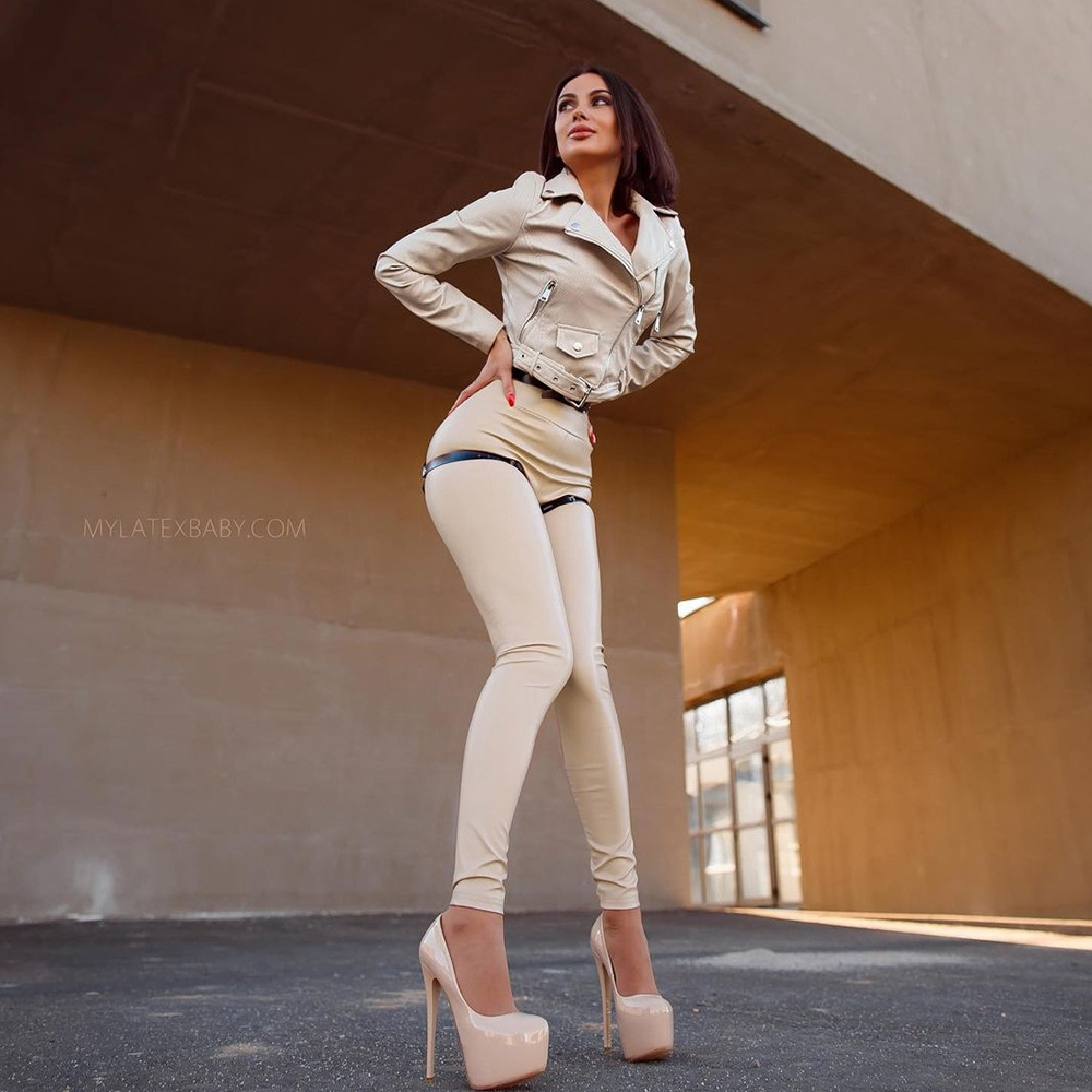 Solid Color Pu Leather Leggings NSQY63670