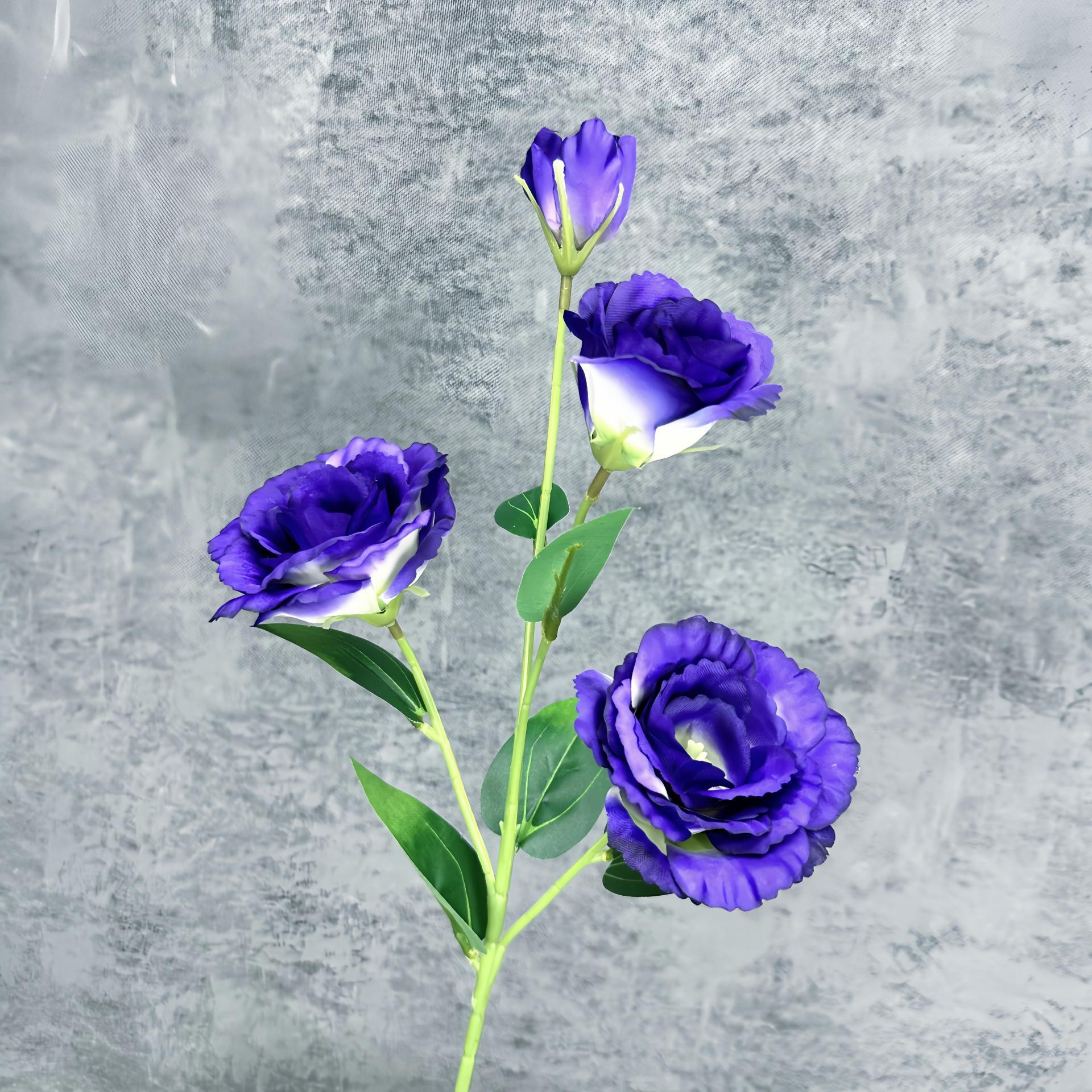 Simulación de 4 platycodon de alta calidad flores de seda casera decoración de bodas ramo de flores hechas a mano adornos de flores falsas al por mayor