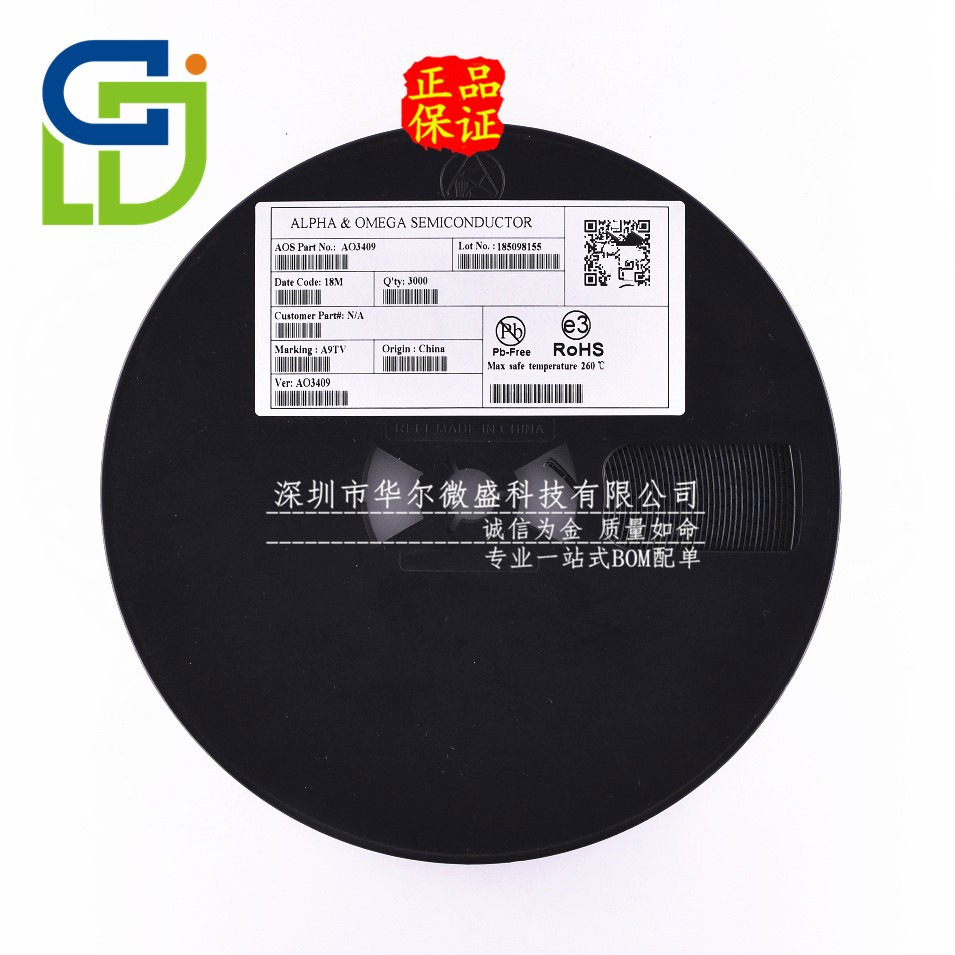 原装正品 质量保证 AO3409 丝印A9** 贴片SOT-23 P沟道 30V 2.6A