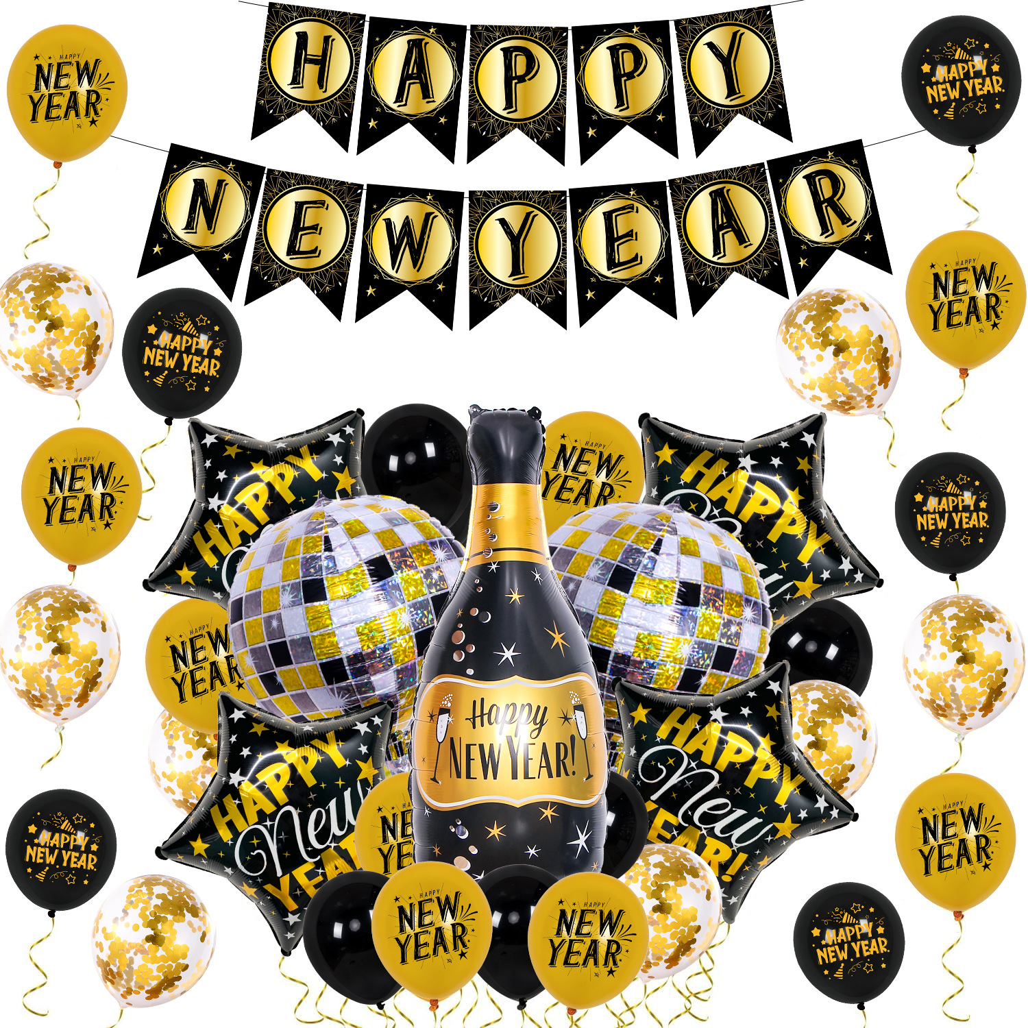 Fiesta de Año Nuevo globo Año Nuevo Globo Traje transfronterizo decoración diseño escena látex redondo Feliz Año Nuevo Bola