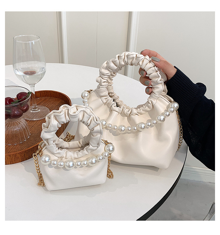 Großhandel Plissierte Perlenkette Einfarbige Handtasche Nihaojewelry display picture 201