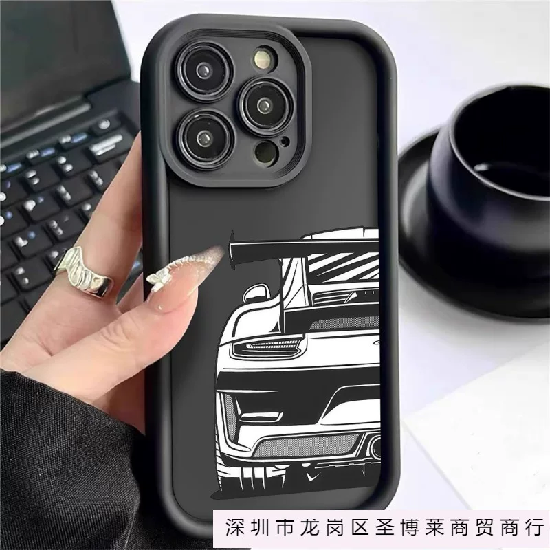 Чехол для iPhone THK (iPhone 7–17 Pro/Max/Air), принт гоночной машины, широкая совместимость