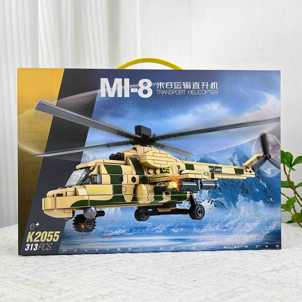 Juguetes de bloques de partículas pequeñas armados M1 - 8 helicóptero de transporte modelo de serie militar regalos
