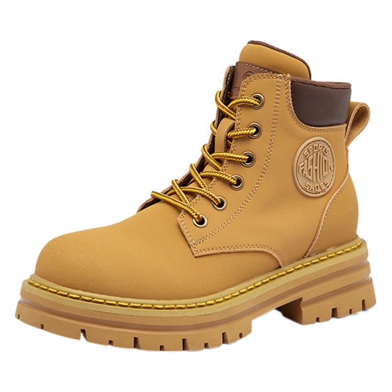 Женские ботинки из натуральной кожи с внутренним увеличением роста, лето 2025, новые ботинки цвета ревеня, для улицы, на толстой подошве, универсальные, короткие.